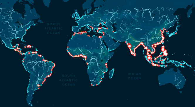 Экологи создали карту рек и регионов, которые больше всего загрязняют Мировой океан